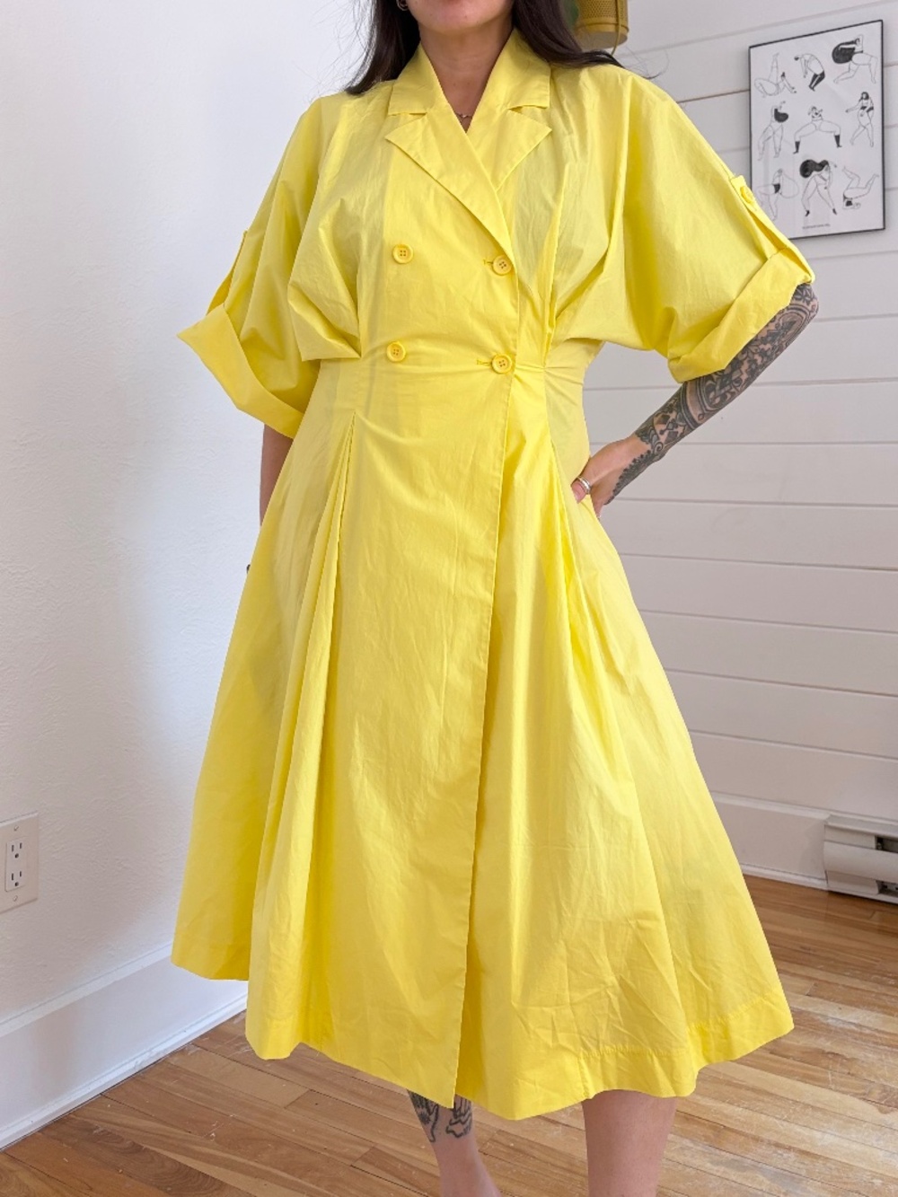 Imperial yellow Cotton trench dress